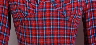 Rot kariertes Vintage-Kleid