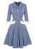Blaues plissiertes Vintage-Kleid