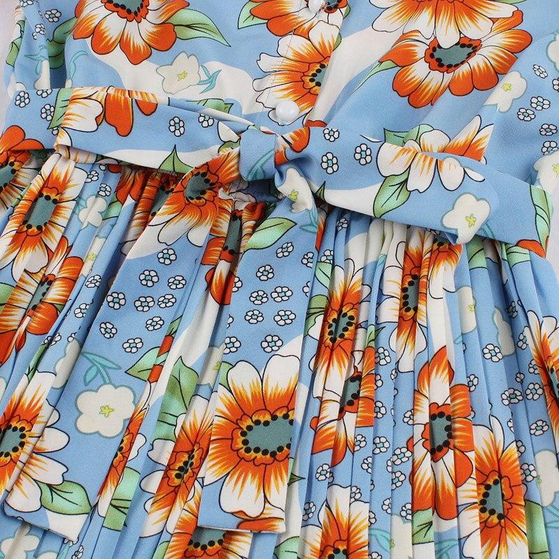 Sky Plissee Vintage Kleid