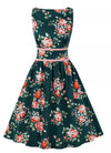 Geblümtes, plissiertes Vintage-Kleid