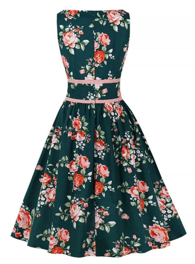 Geblümtes, plissiertes Vintage-Kleid