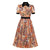 Orangefarbenes Plissee-Vintage-Kleid