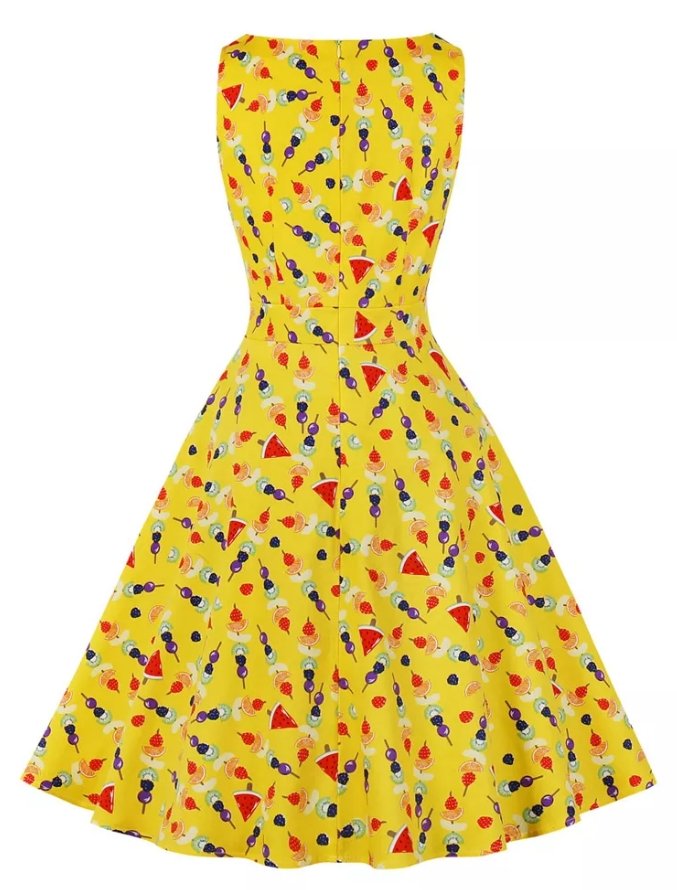 Vintage-Kleid mit Seitentaschen