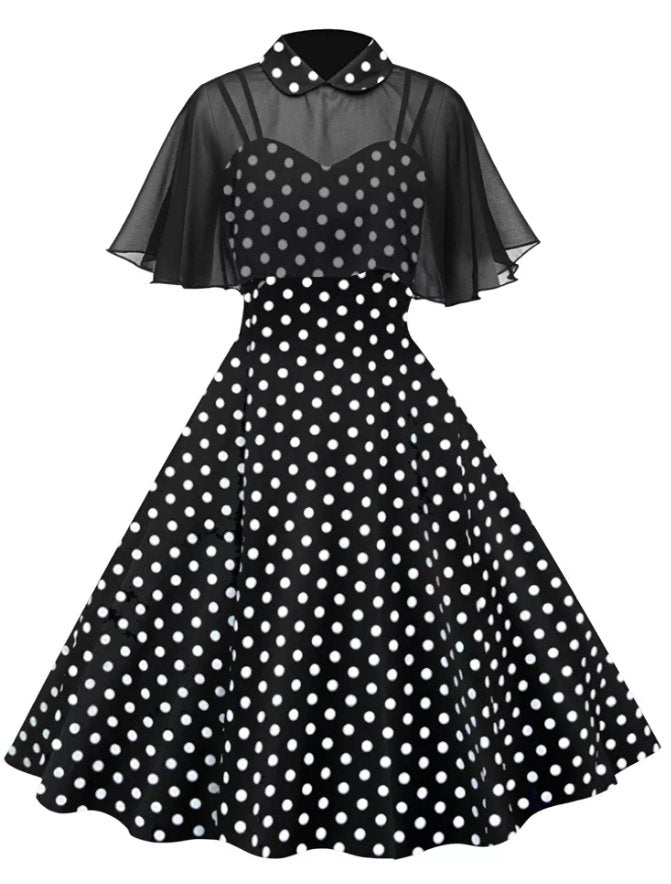 Polka Dot Vintage Kleid mit Schleier