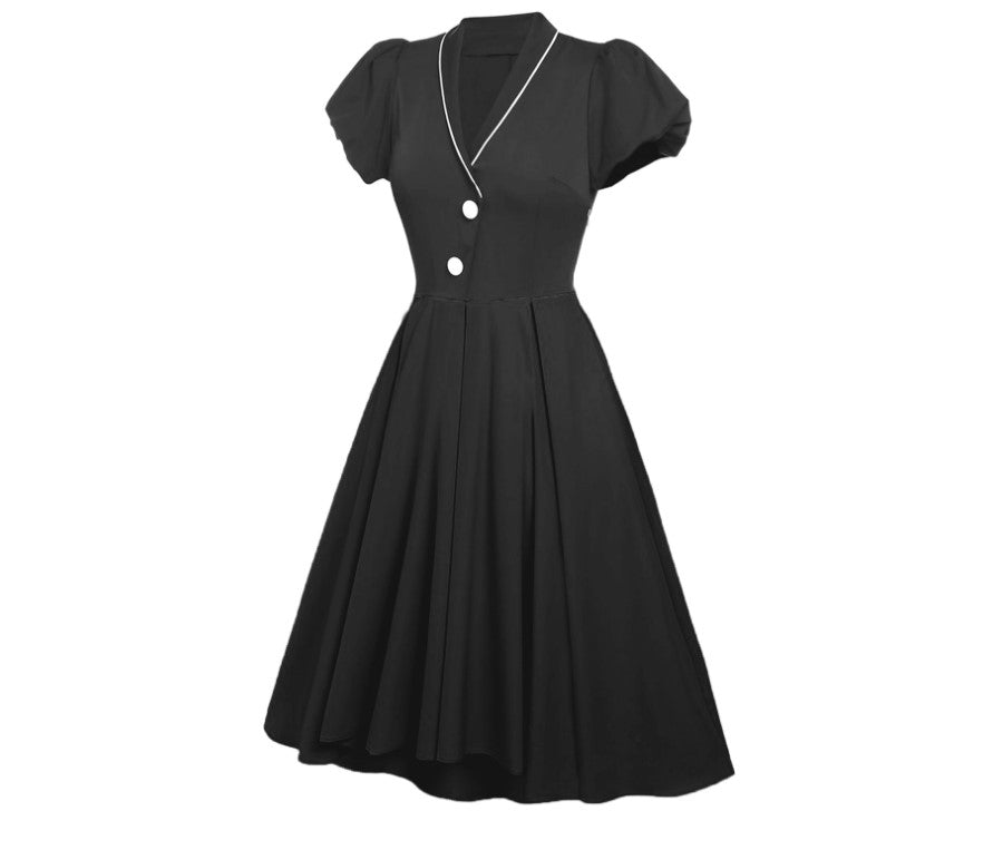 Vintage Preppy Kleid Schwarz