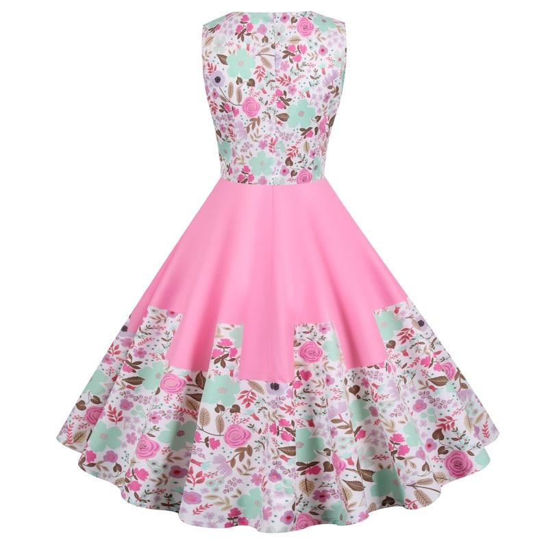 Vintage Prinzessin Rosa Blumen Kleid