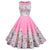 Vintage Prinzessin Rosa Blumen Kleid