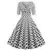 Vintage Rockabilly Kleid 50er Jahre Weiße Punkte