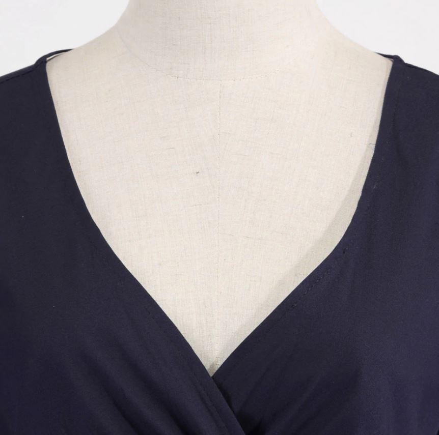 Vintage 50er Jahre Rockabilly Kleid Marineblau