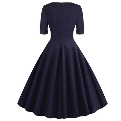 Vintage 50er Jahre Rockabilly Kleid Marineblau