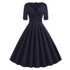 Vintage 50er Jahre Rockabilly Kleid Marineblau