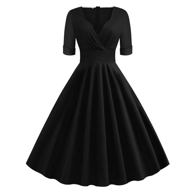 Vintage 50er Jahre Rockabilly Kleid Schwarz