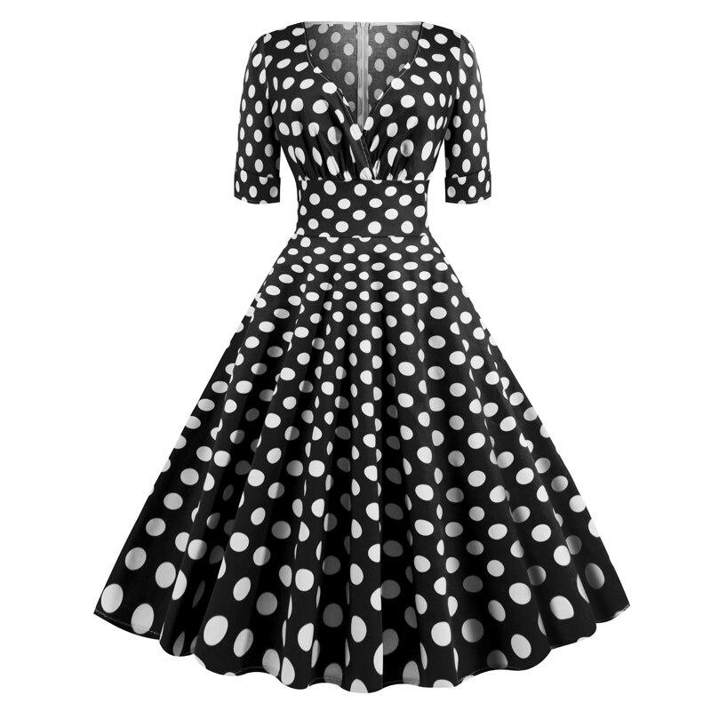 Vintage Rockabilly Kleid 50er Jahre Schwarze Punkte