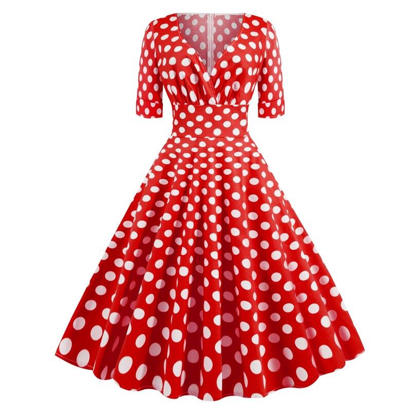 Vintage Rockabilly Kleid 50er Jahre Rote Punkte