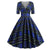 Vintage Rockabilly 50er Jahre Tartanblaues Kleid