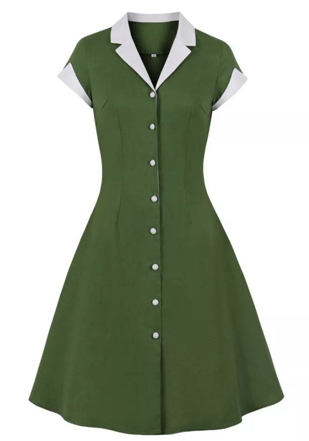 Vintage 50er Jahre Rockabilly Kleid Grün