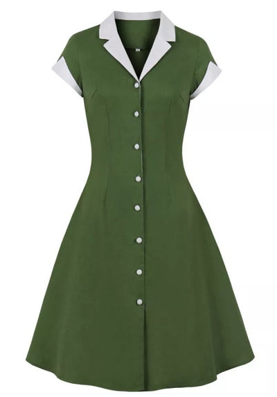 Vintage 50er Jahre Rockabilly Kleid Grün
