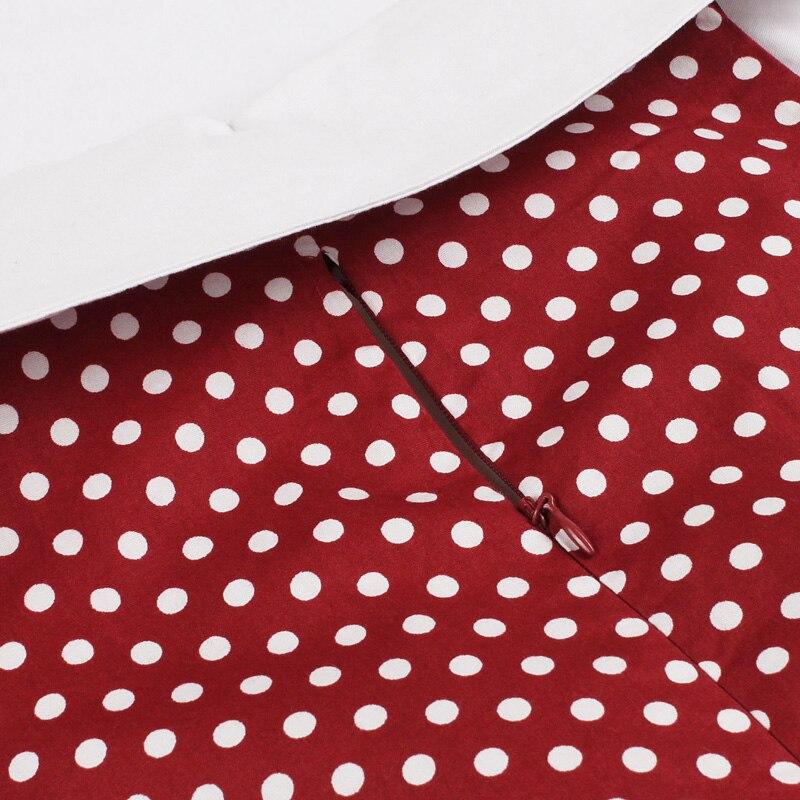 Weinrotes Vintage-Rockabilly-Kleid aus Baumwolle