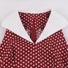 Weinrotes Vintage-Rockabilly-Kleid aus Baumwolle