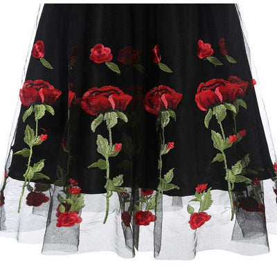 Vintage Rockabilly Spitzenkleid Schwarz