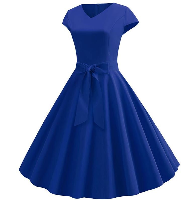 Blaues romantisches Vintage-Kleid