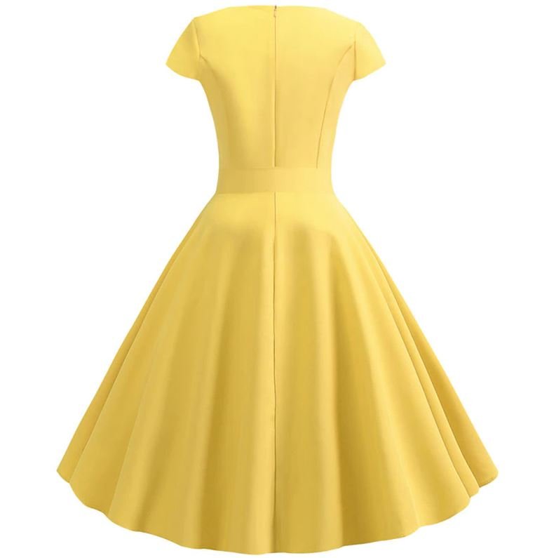 Gelbes romantisches Vintage-Kleid
