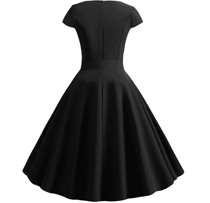 Schwarzes romantisches Vintage-Kleid