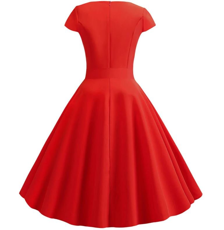 Rotes romantisches Vintage-Kleid