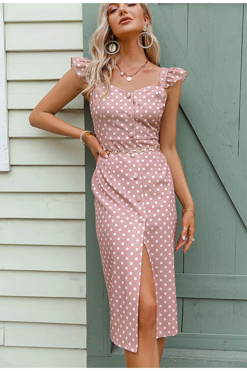 Polka Dot Rosa Vintage Kleid