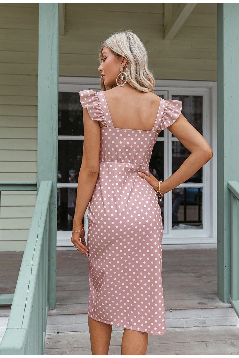 Polka Dot Rosa Vintage Kleid