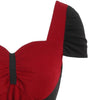 Vintage rotes und schwarzes Spitzenkleid