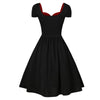 Vintage rotes und schwarzes Spitzenkleid