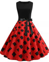 Modernes rotes Vintage-Kleid