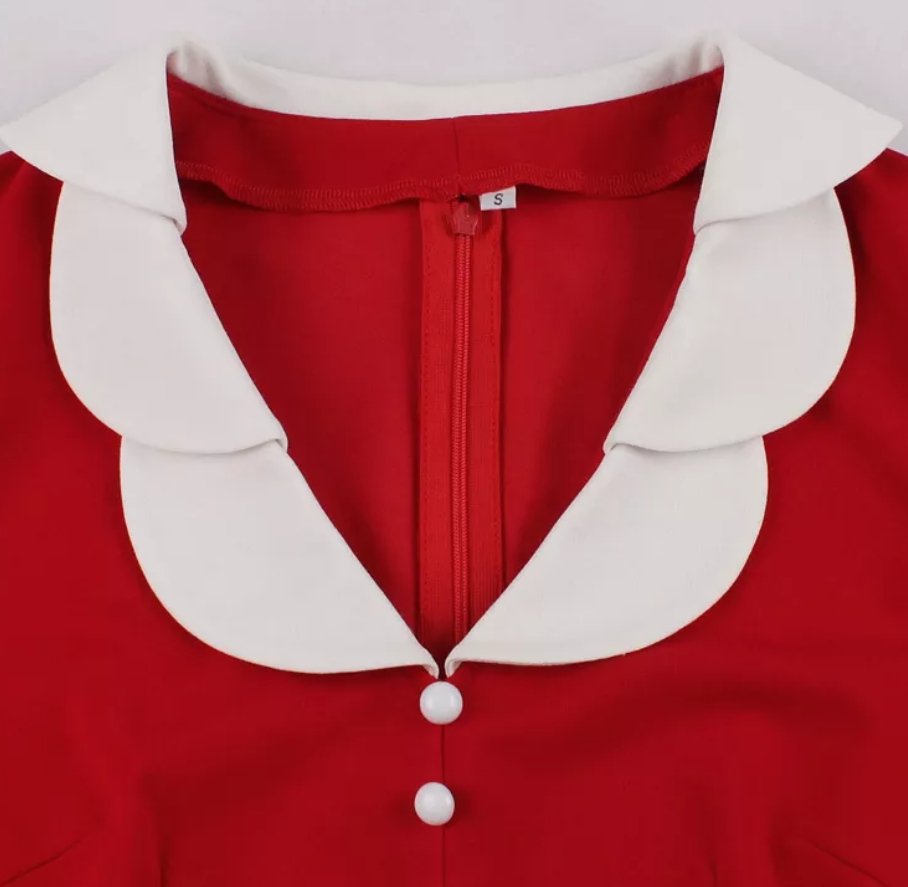 Leidenschaftliches rotes Vintage-Kleid