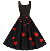 Vintage-Kleid zum Valentinstag mit Katze