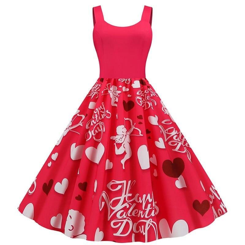 Valentinstag-Amor-Vintage-Kleid