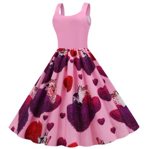 Vintage Rosa Valentinstagskleid