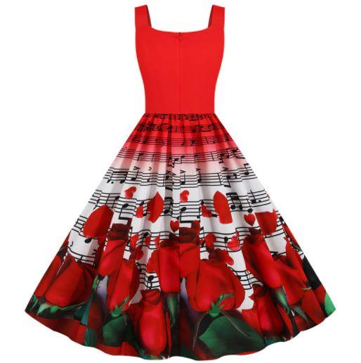 Vintage-Valentinstag-Rosen-Kleid