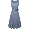 Blaues ärmelloses Vintage-Kleid