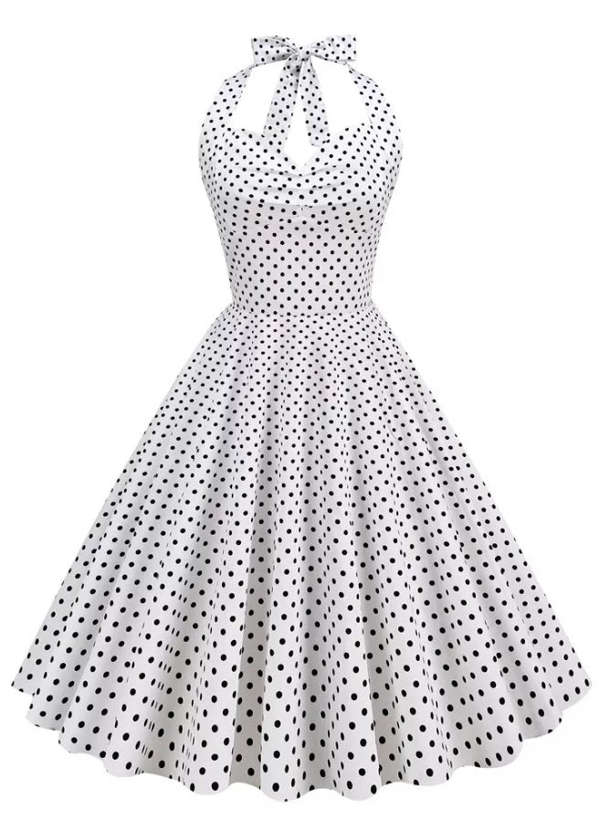 Weißes sexy Pin-Up-Vintage-Kleid