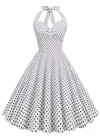 Weißes sexy Pin-Up-Vintage-Kleid