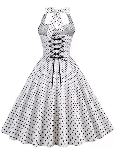 Weißes sexy Pin-Up-Vintage-Kleid
