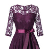 Vintage lila Abendkleid mit langen Ärmeln