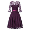 Vintage lila Abendkleid mit langen Ärmeln