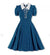 Blaues Vintage-Kleid mit hoher Taille