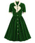 Grünes Vintage-Kleid mit hoher Taille