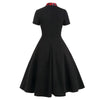 Schwarzes Tartan-Vintage-Kleid