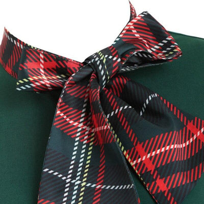 Grünes Tartan-Vintage-Kleid