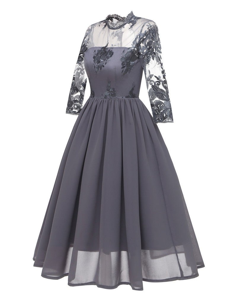 Trendiges Vintage-Kleid Grau