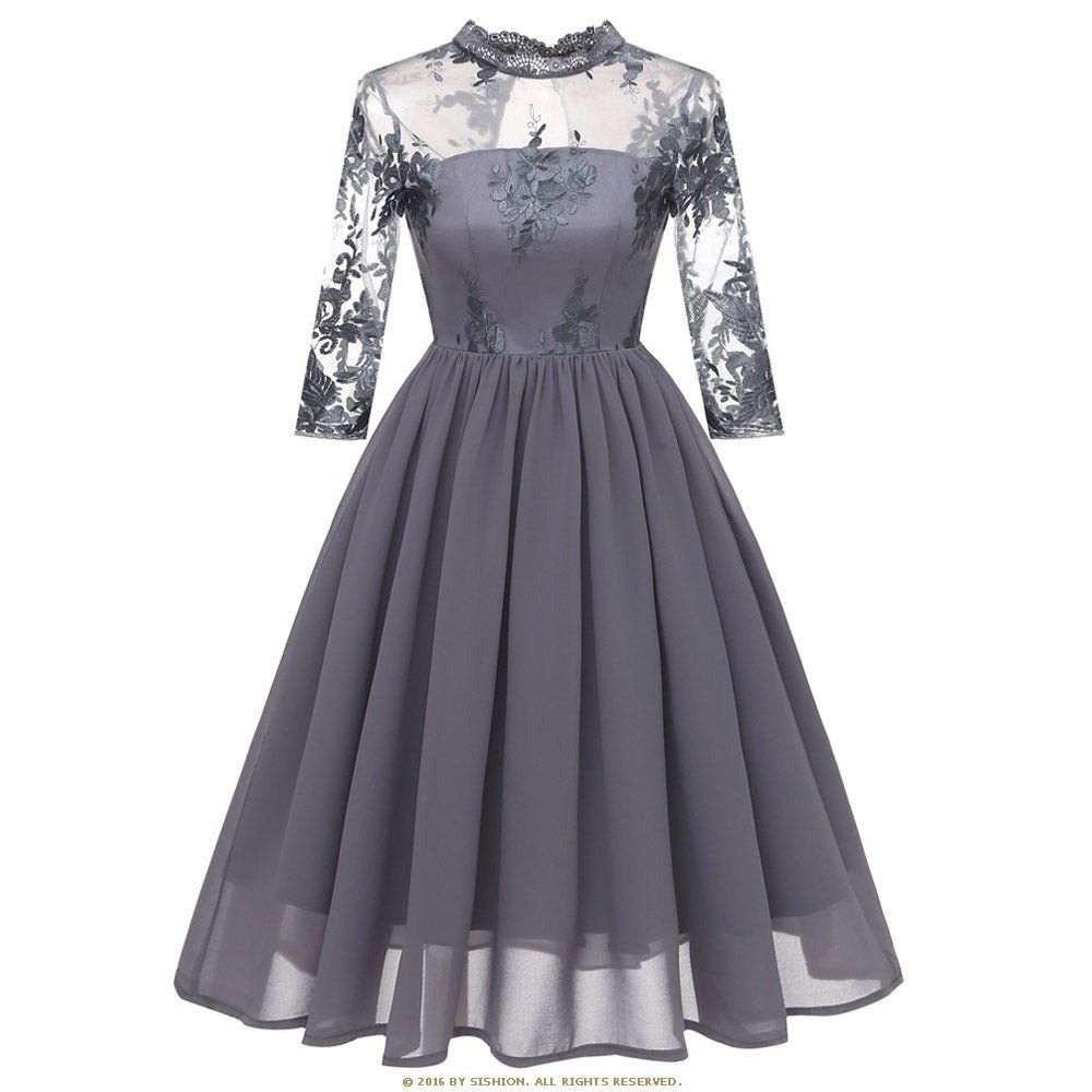 Trendiges Vintage-Kleid Grau